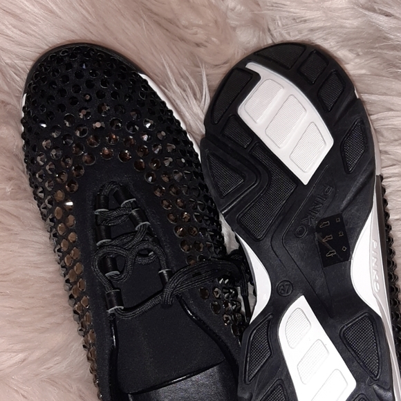 PINKO Giglio Black Sneakers with Gem s 37( 7) - Picture 6 of 8